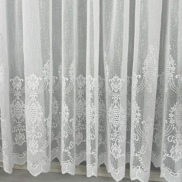 Perdea Monica din IN Brodat, Ivoire, 140cm latime x 260cm inaltime, cu rejansa pt bara