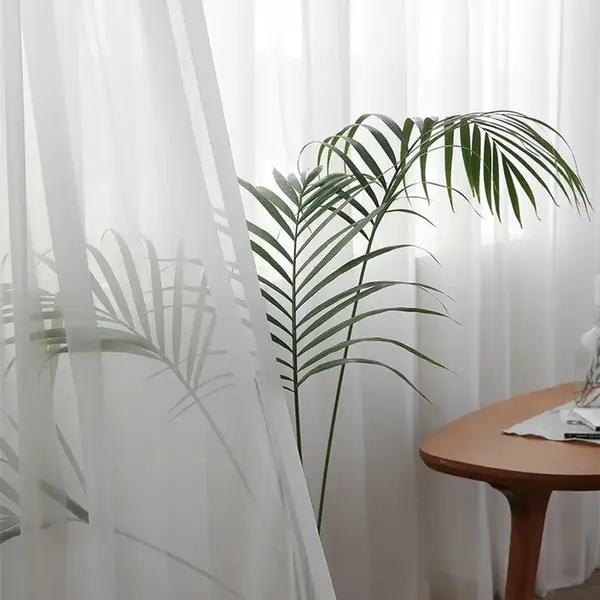 Perdea simpla din matase Jorjet, Alb, 140cm latime x 260cm inaltime, cu rejansa pt bara