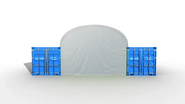 Perete fara Usa pt. 6x6/12 m Acoperisuri Container - PVC alb - Default Title