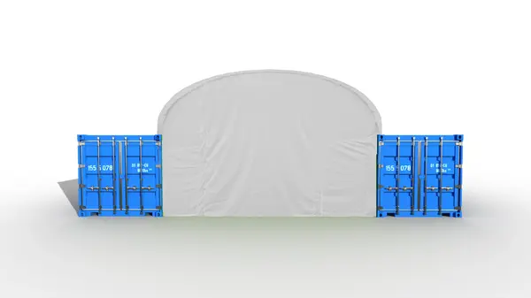 Perete frontal fara usa pt. 8x6/12 m Acoperisuri Container -PVC alb - Default Title