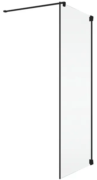 Perete lateral 80x200 cm, grosime sticla de 6 mm, profil negru mat, Ronal Cadura