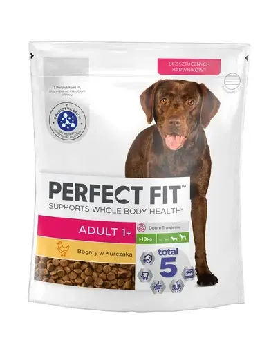 PERFECT FIT Adult 1+ hrana caine adult rasa mare, cu pui 825 g