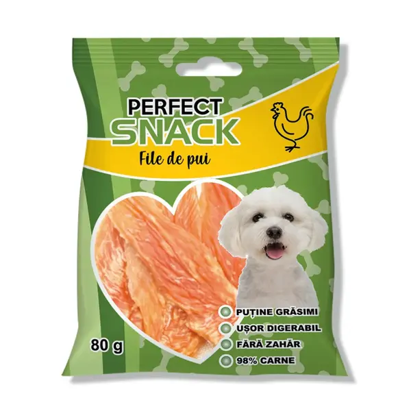 PERFECT SNACK File, XS-XL, Pui, punguță recompense câini, 80g
