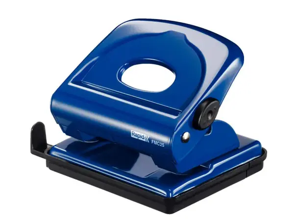 Perforator albastru metalic 2 perforatii 25 coli Rapid Perforator albastru metalic 2 perforatii 25 coli Rapid