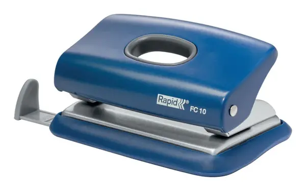 Perforator albastru plastic 2 perforatii 10 coli Rapid Perforator albastru plastic 2 perforatii 10 coli Rapid
