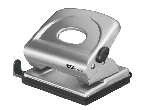 Perforator argintiu metalic 2 perforatii 25 coli Rapid Perforator argintiu metalic 2 perforatii 25 coli Rapid