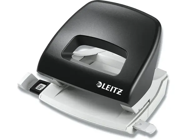 Perforator din plastic 2 perforatii 16 coli Leitz diverse culori Perforator din plastic 2 perforatii 16 coli Leitz diverse culori negru