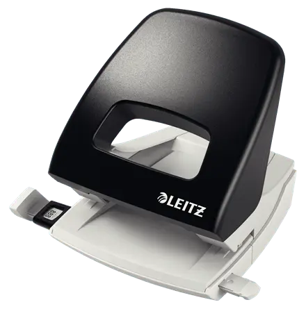 Perforator din plastic 2 perforatii 25 coli Leitz diverse culori Perforator din plastic 2 perforatii 25 coli Leitz diverse culori negru