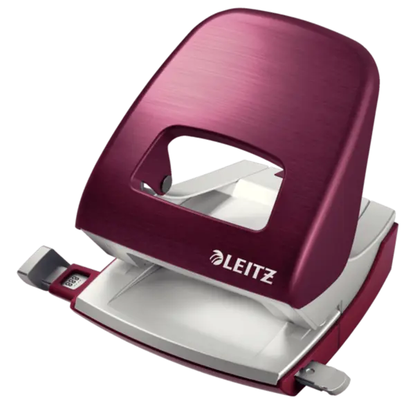 Perforator metalic 2 perforatii 30 coli diverse culori Leitz Perforator metalic 2 perforatii 30 coli diverse culori Leitz grena