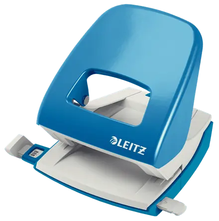 Perforator metalic 2 perforatii 30 coli Leitz diverse culori Perforator metalic 2 perforatii 30 coli Leitz diverse culori albastru deschis
