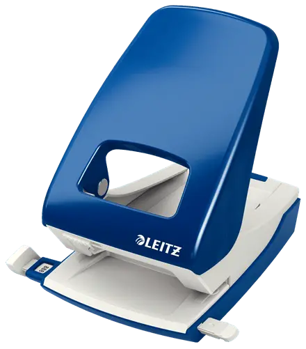 Perforator metalic 2 perforatii 40 coli Leitz diverse culori Perforator metalic 2 perforatii 40 coli Leitz diverse culori albastru