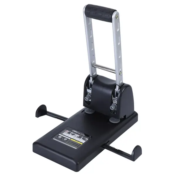 Perforator negru metalic 2 perforatii 100 coli Deli Perforator negru metalic 2 perforatii 100 coli Deli