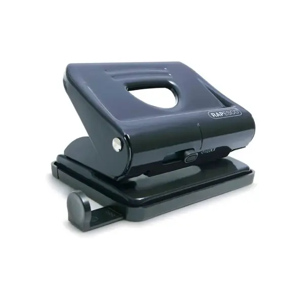 Perforator negru metalic 2 perforatii 22 coli Rapesco Perforator negru metalic 2 perforatii 22 coli Rapesco