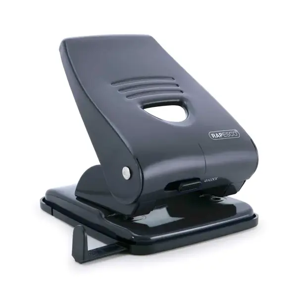 Perforator negru metalic 2 perforatii 40 coli Rapesco Perforator negru metalic 2 perforatii 40 coli Rapesco
