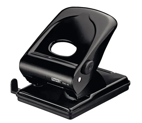 Perforator negru metalic 2 perforatii 40 coli Rapid Perforator negru metalic 2 perforatii 40 coli Rapid