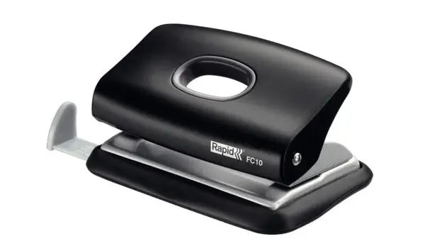 Perforator negru plastic 2 perforatii 10 coli Rapid Perforator negru plastic 2 perforatii 10 coli Rapid