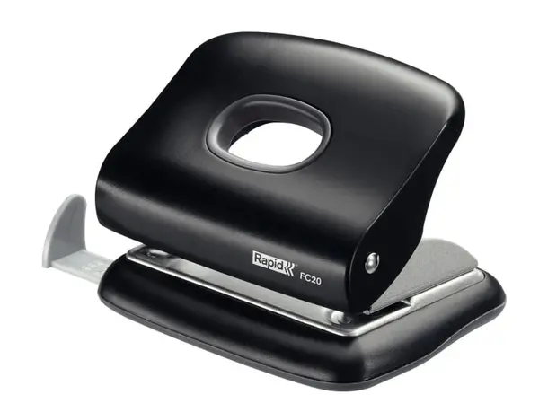 Perforator negru plastic 2 perforatii 20 coli Rapid Perforator negru plastic 2 perforatii 20 coli Rapid