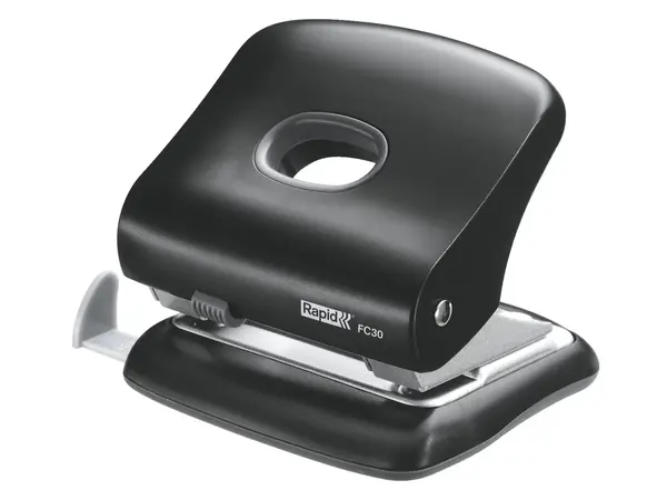 Perforator negru plastic 2 perforatii 30 coli Rapid Perforator negru plastic 2 perforatii 30 coli Rapid