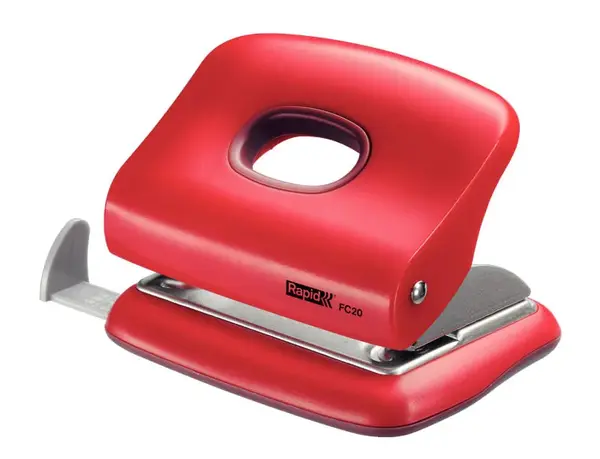 Perforator rosu plastic 2 perforatii 20 coli Rapid Perforator rosu plastic 2 perforatii 20 coli Rapid