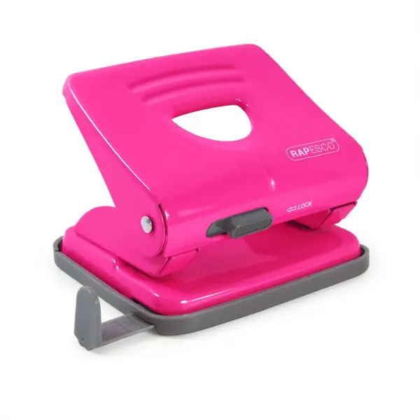 Perforator roz metalic 2 perforatii 25 coli Rapesco Perforator roz metalic 2 perforatii 25 coli Rapesco