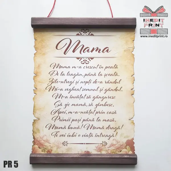 Pergament Poezie pentru Mama PR5