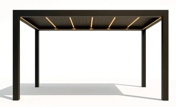 Pergola bioclimatica Virtuoso 23-824/LED, 3000x4000x2500mm, acoperis reglabil, panou control lumini, aluminiu