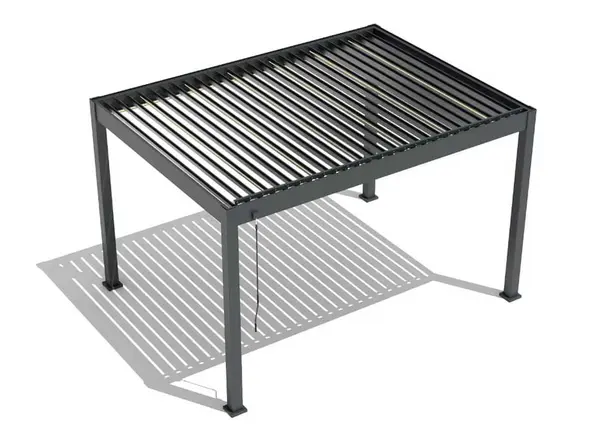 Pergola bioclimatica Virtuoso 23-825/LED, 4000x4000x2500mm, acoperis reglabil, panou control lumini, aluminiu