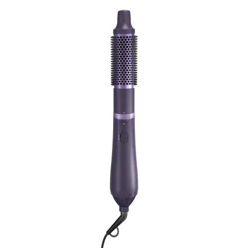 Perie cu aer cald Philips Seria 3000 BHA305/00, 800W, Tehnologie cu ioni, 3 accesorii, Diametru perie 38mm, Setare temperatura de ingrijire, Infuzata cu cheratina (Negru/Mov)