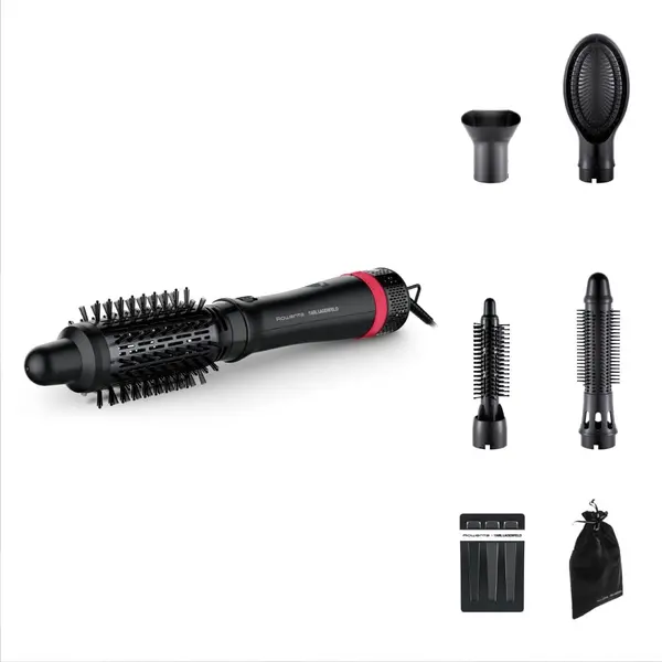 Perie cu aer cald Rowenta x Karl Lagerfeld Express Style CF635LF0 800W cablu rotativ 360° 3 trepte de viteza / temperatura 5 accesorii invelis K