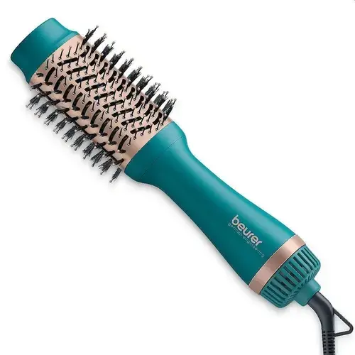 Perie de par electrica Beurer, HC 45 Ocean, 2 in 1, functie ionica, acoperire ceramica, 2 setari de caldura si suflare, functie de aer rece, 1000 W (Verde)