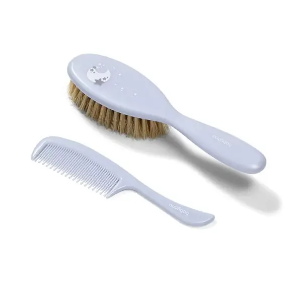 Perie de păr natural și pieptene Babyono - Albastru