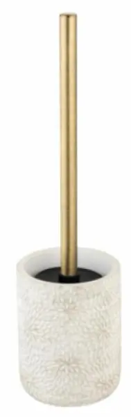 Perie de toaletă Wenko - Montalfano, Ø10 х 37 cm, alb/auriu