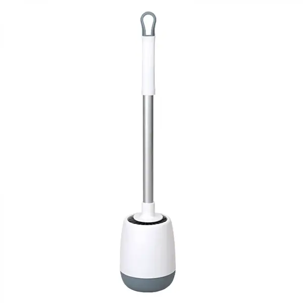 Perie de wc din silicon cu recipient pentru scurgerea apei, suport autoadeziv, 10 cm x 52.5 cm