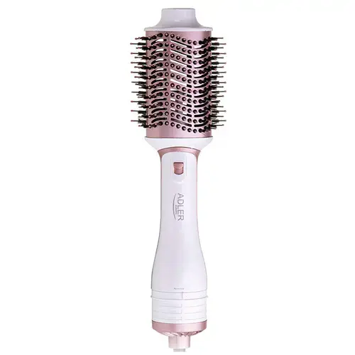 Perie electrica 5 in 1 Adler AD 2027, 1200 W, 2 setari de temperatura, 5 accesorii interschimbabile (Alb/Roz)