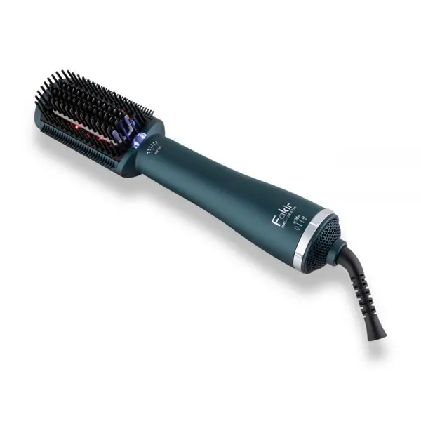 Perie electrică pentru volum și îndreptare rapidă Fakir Sapphire Luxe, 550W, Ionizare, Infraroșu, Înveliș cu Keratină și Ulei de Shea, 180°C/210°C, Cablu rotativ 360°, Verde închis metalizat