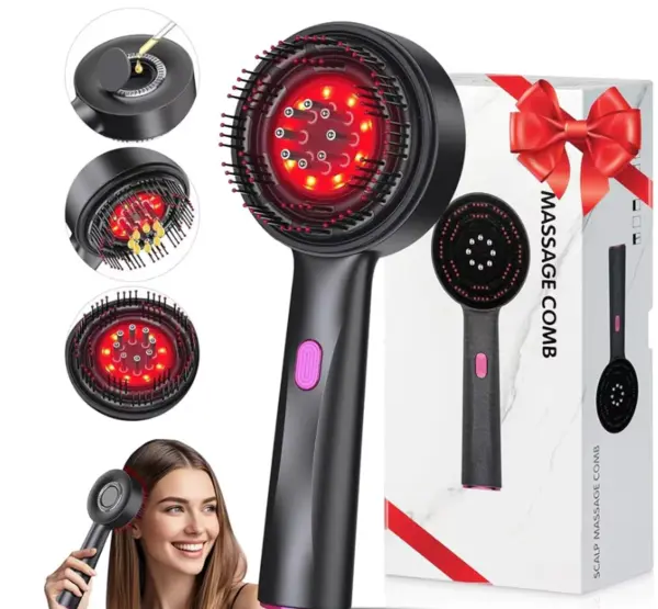 Perie pentru par cu tehnologie avansata BrushPro X6 aplicator de ser pentru scalp vibratii Infrarosu