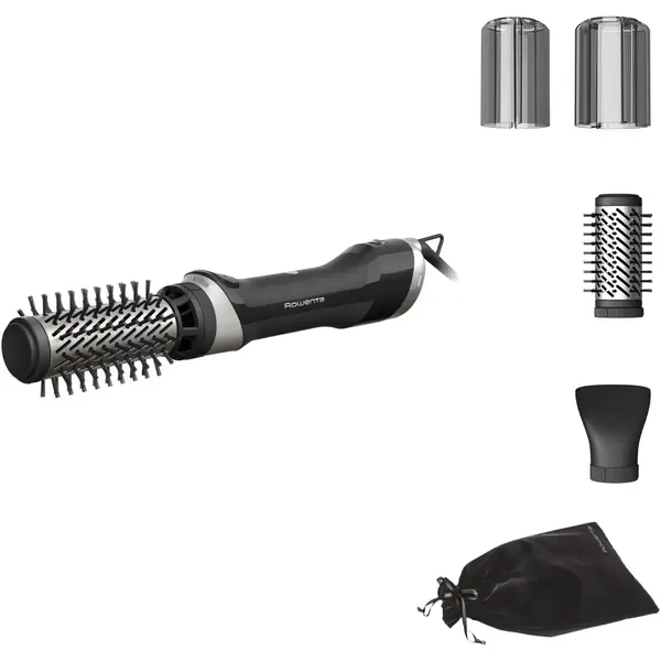 Perie rotativa cu aer cald Rowenta Brush Activ UB9530F0, 1000W, 2 trepte de viteza temperatura, 2 perii rotative 40 50mm, concentrator aer, husa