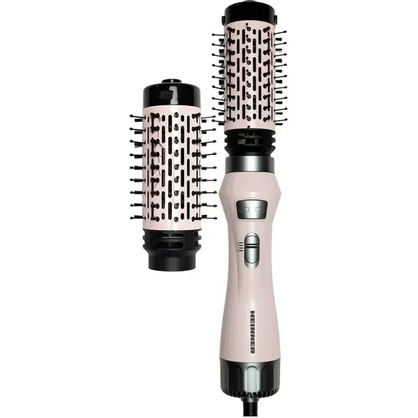 Perie rotativa Heinner HAB-R12RDC-PNK2, 1200 W, 2 trepte de putere, Invelis Ceramic, Rotire in ambele sensuri, Roz/Gri