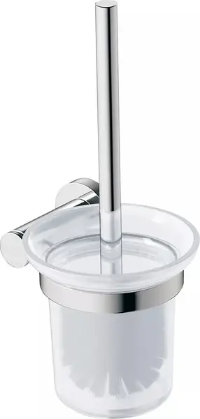 Perie WC Duravit D-Code 0099271000, montare pe perete, sticla/metal, Crom lucios