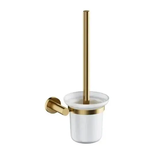 Perie wc montare pe perete, auriu periat cu sticla mata, Omnires Modern Project