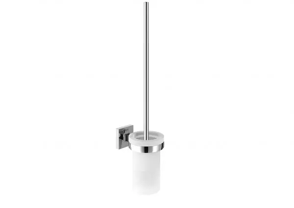 Perie WC Roca Cubica A816829001, montare pe perete, material metal/sticla, Crom