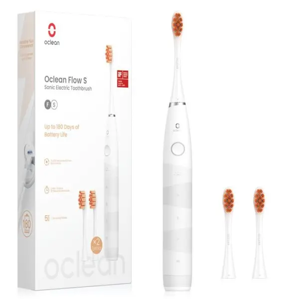 Periuță de dinți electrică Oclean - Flow S, 3 capete de periuță , alb
