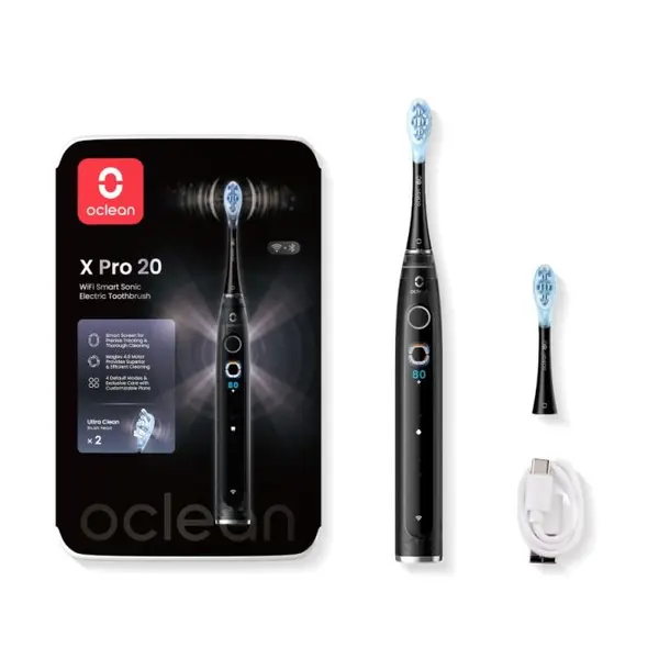 Periuță de dinți electrică Oclean - X Pro 20, 2 accesorii, neagră