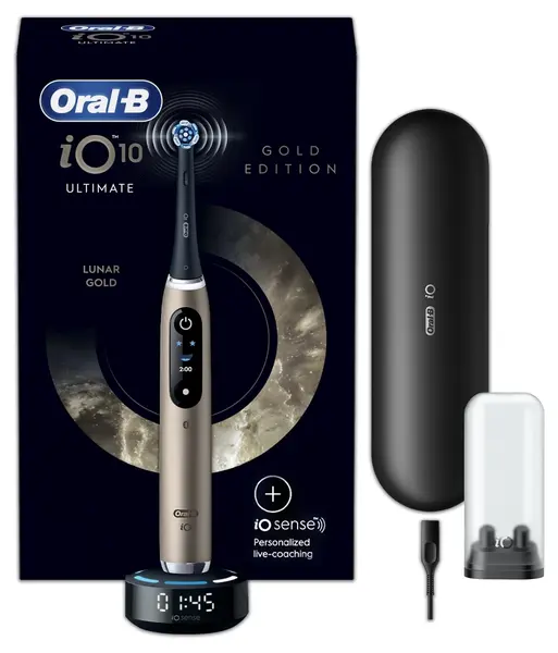 Periuță de dinți electrică Oral-B – iO Series 10, 1 capăt, negru/auriu