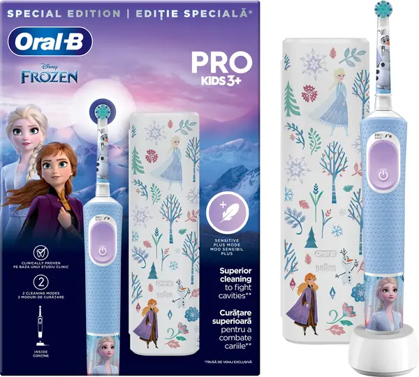 Periuță de dinți electrică Oral-B - Vitality Pro Kids, 1 capăt, Frozen