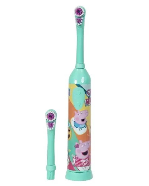 Periuta de dinti electrica Peppa Pig KAR0004, cu baterii, cap de rezerva, Verde