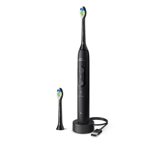 Periuta de dinti electrica Philips Seria 4100 HX4042/52, 2 viteze, 2 moduri periaj, Timer, 31000 miscari/minut, 2 capete incluse (Negru)