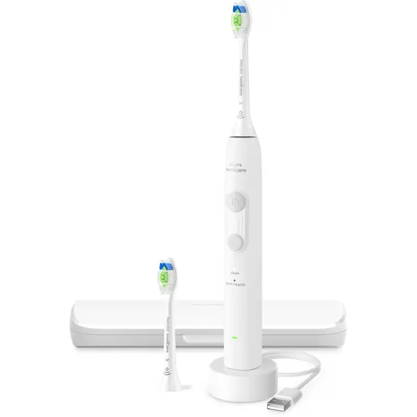 Periuta de dinti electrica Philips Sonicare 4100, 2 capete, Alb