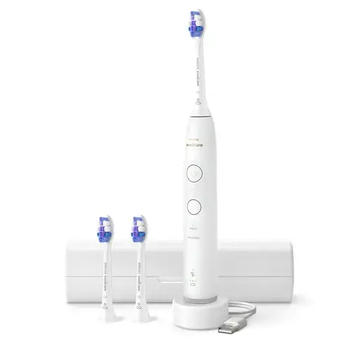 Periuta De Dinti Electrica Philips Sonicare 6100 HX7400/02, Autonomie 21 de zile, 3 viteze, 2 programe, 62.000 miscari/minut, Geanta De Transport (Alb)