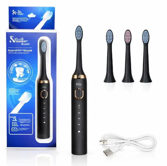 Periuta de dinti electrica reincarcabila Shuke 4 capete de periere Negru